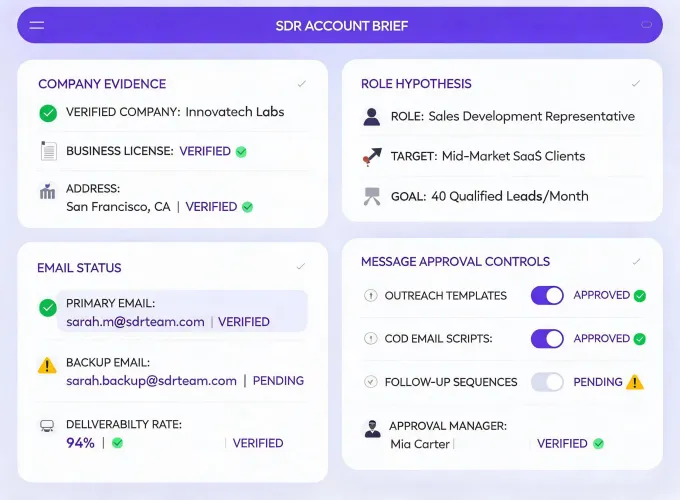 SDR account brief demonstration